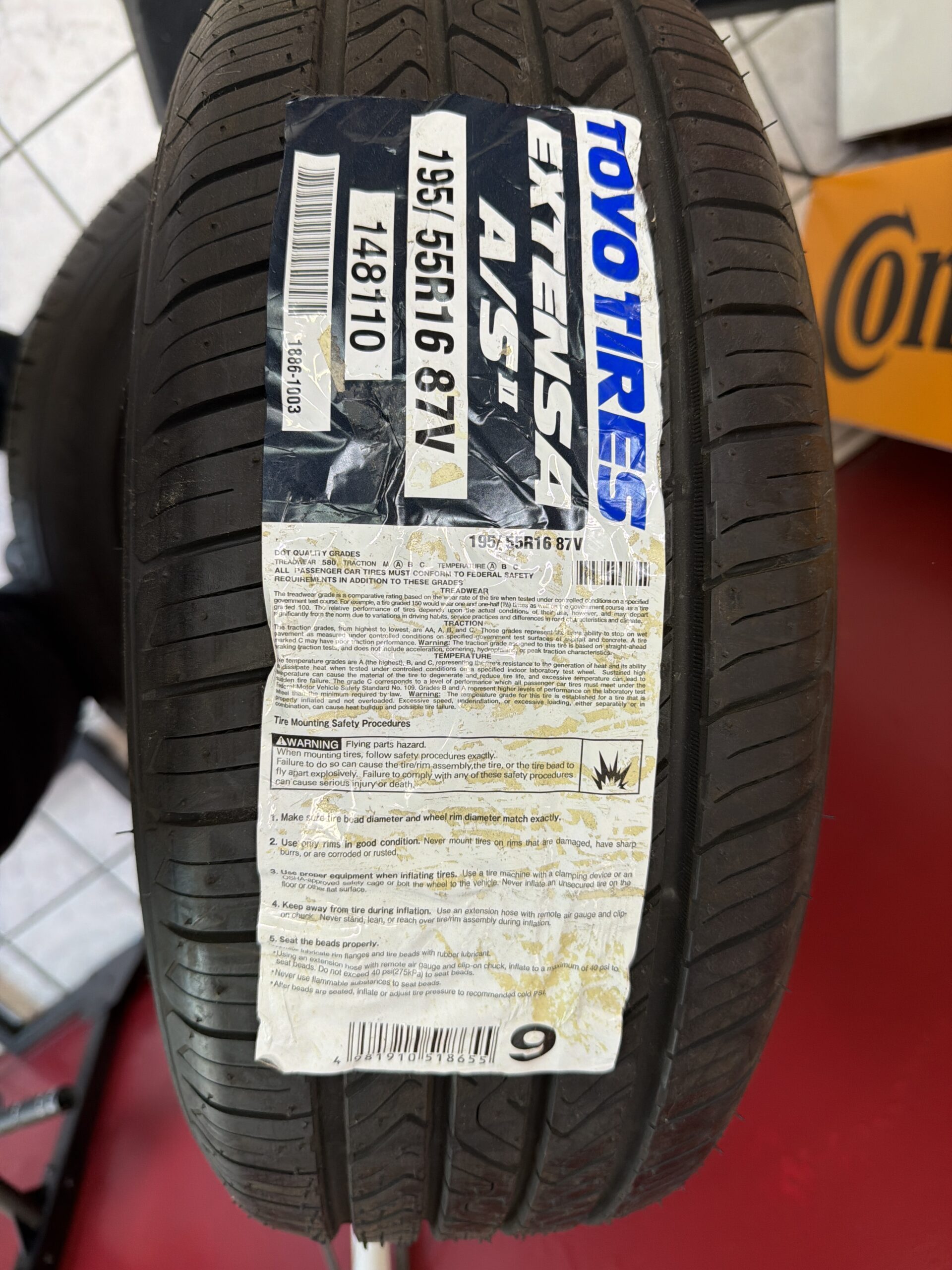 Toyo Tires Extensa A/S II 195/55R16 new all-season tire