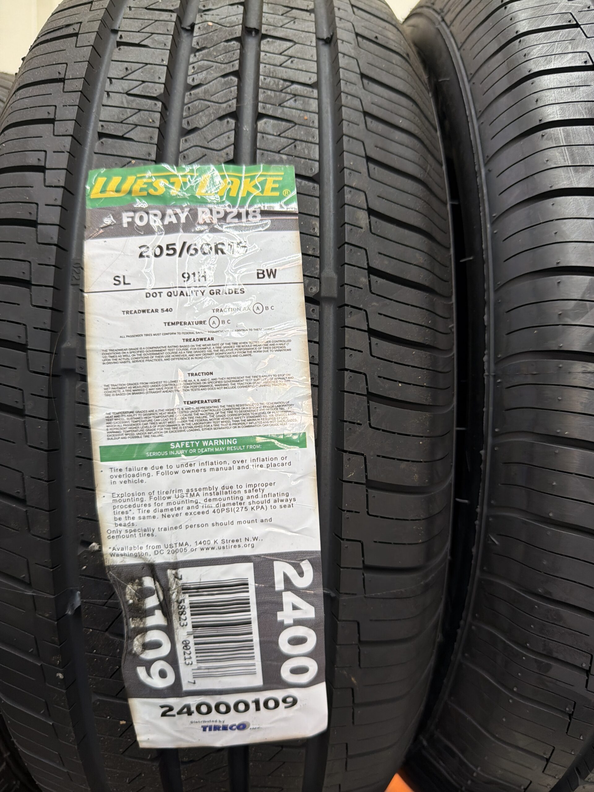 Westlake Foray RP218 205/60R15 91H new all-season tire