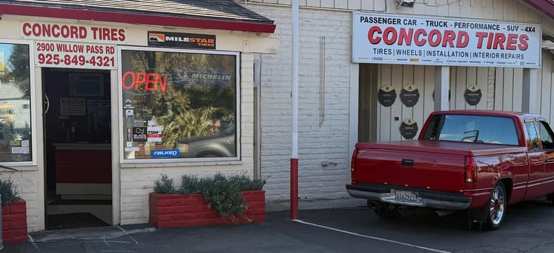 Concord Tires storefront at 2900 Willow Pass Road, Concord, CA